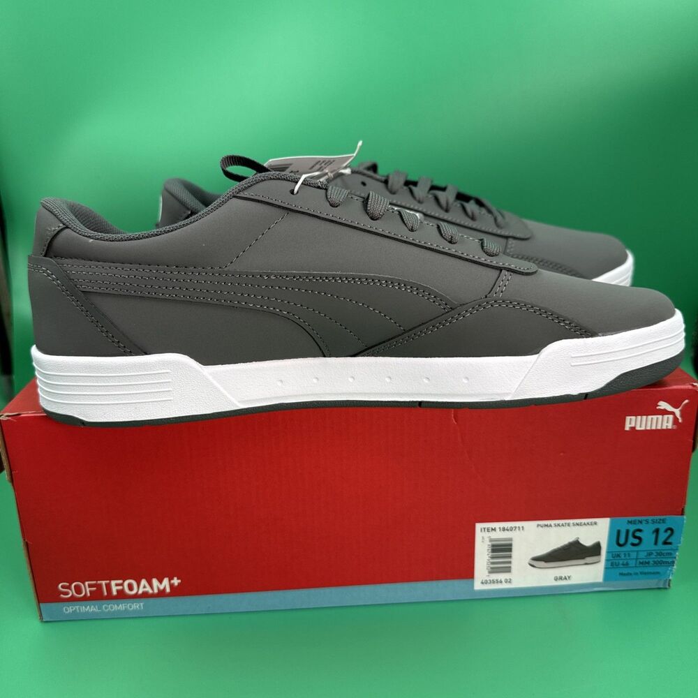 New PUMA Men's Size 12 Skate Sneakers Lace-up Court Shoes Gray NIB - Picture 12 of 16